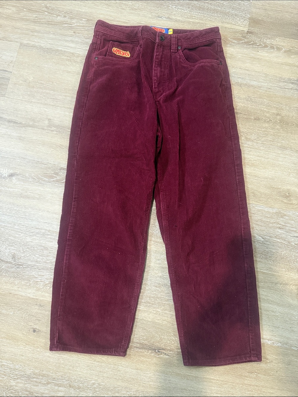 Empyre Corduroy relax Straight-Leg pants - Burgundy